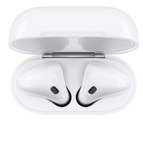 Casti Bluetooth Stereo Apple AirPods 2 + carcasa cu incarcare wireless, MRXJ2ZM/A White - imagine 5