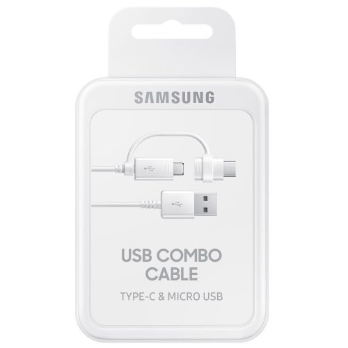 Cablu de date si incarcare Samsung Combo - Micro USB si Type-C, EP-DG930DW White - imagine 4