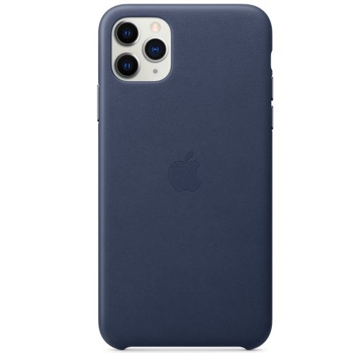 Capac protectie spate Apple Leather Case Midnight Blue pentru iPhone 11 Pro Max, MX0G2ZM/A - imagine 5