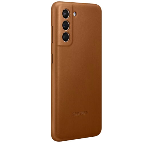 Capac protectie spate Samsung Leather Cover pentru Galaxy S21 (G991), EF-VG991L Brown - imagine 3