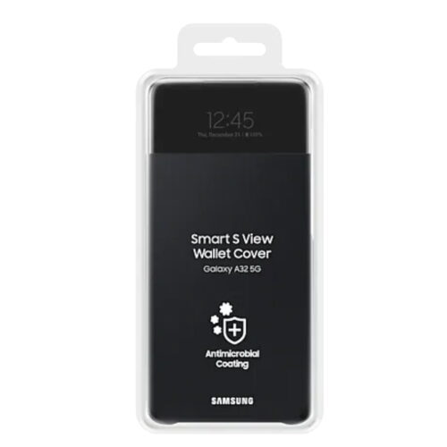 Husa Samsung Flip S-View Wallet Cover pentru Galaxy A32 5G, EF-EA326P Black - imagine 5