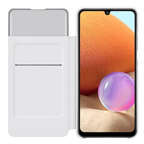Husa Samsung Flip S-View Wallet Cover pentru Galaxy A32 LTE, EF-EA325P White - imagine 4