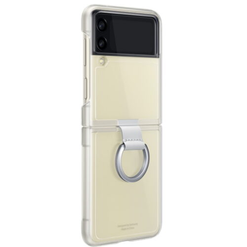 Capac protectie spate Samsung Clear Cover with Ring pentru Galaxy Z Flip 3 (F711), Transparent - imagine 3