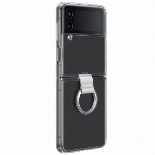 Capac protectie spate Samsung Clear Cover with Ring pentru Galaxy Z Flip 4 (F721), Transparent - imagine 3