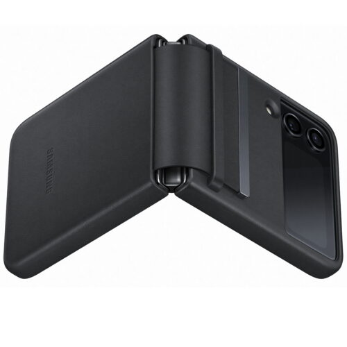 Husa protectie cu clapa Samsung Flap Leather Cover pentru Galaxy Z Flip 4 (F721), Black - imagine 4