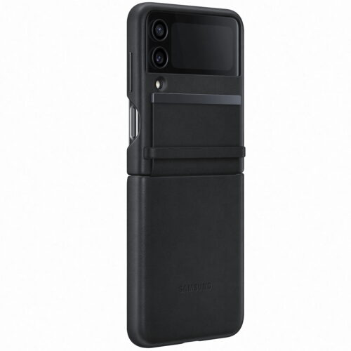 Husa protectie cu clapa Samsung Flap Leather Cover pentru Galaxy Z Flip 4 (F721), Black - imagine 5