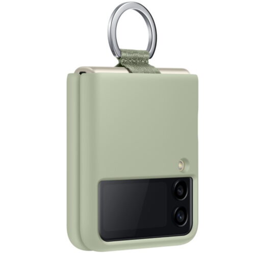 Capac protectie spate Samsung Silicone Cover with Ring pentru Galaxy Z Flip 3 (F711), Olive Green - imagine 7