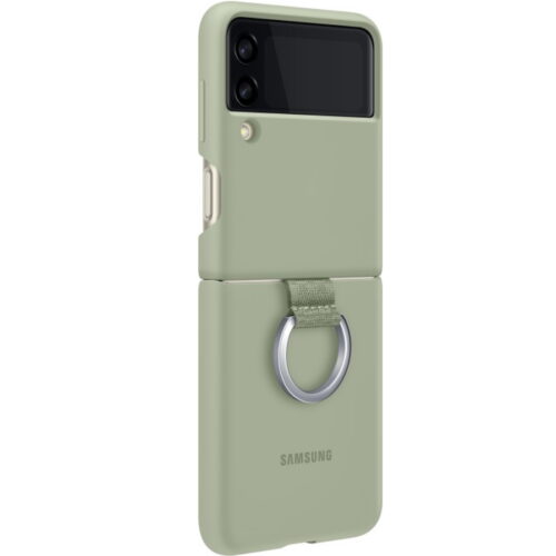 Capac protectie spate Samsung Silicone Cover with Ring pentru Galaxy Z Flip 3 (F711), Olive Green - imagine 5