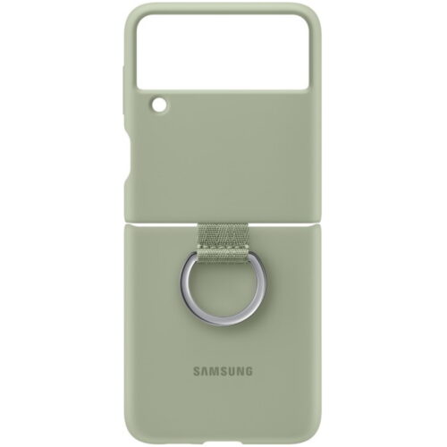 Capac protectie spate Samsung Silicone Cover with Ring pentru Galaxy Z Flip 3 (F711), Olive Green - imagine 4