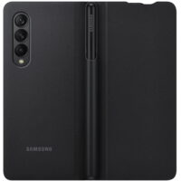 Husa Samsung Leather Flip cu S Pen Fold Edition pentru Galaxy Z Fold 3 (F926), Black - imagine 6