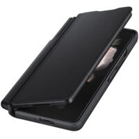Husa Samsung Leather Flip cu S Pen Fold Edition pentru Galaxy Z Fold 3 (F926), Black - imagine 4