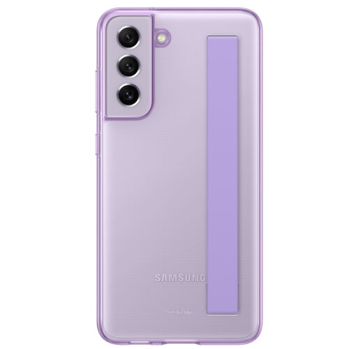 Capac protectie spate Samsung Slim Strap Cover pentru Galaxy S21 FE (G990), Transparent Lavender - imagine 3