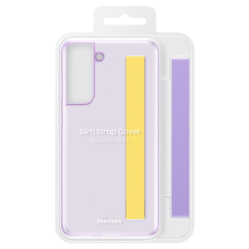 Capac protectie spate Samsung Slim Strap Cover pentru Galaxy S21 FE (G990), Transparent Lavender - imagine 4