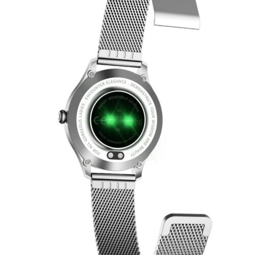 Smartwatch MaxCom Fit FW42, Stainless steel, bratara plasa metalica, Silver - imagine 5