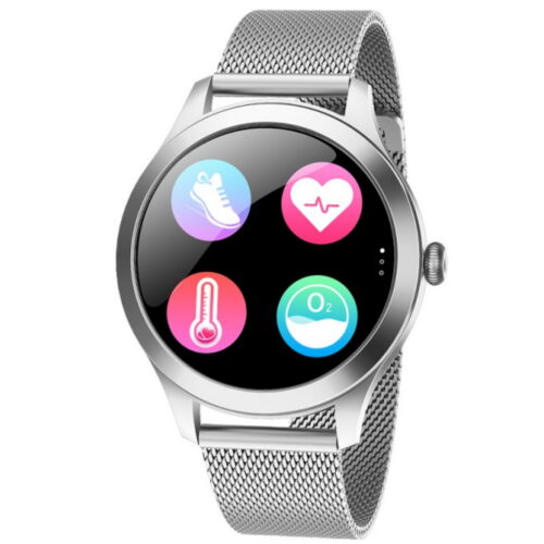 Smartwatch MaxCom Fit FW42, Stainless steel, bratara plasa metalica, Silver - imagine 4