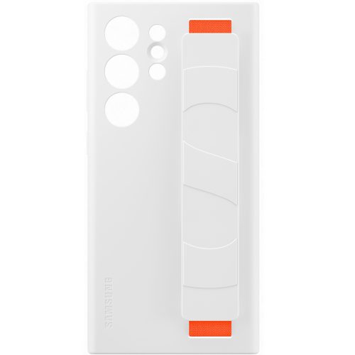 Capac protectie spate Samsung Silicone Grip Case pentru Galaxy S23 Ultra (S918), White - imagine 4