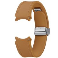 Bratara Samsung D-Buckle Hybrid Eco-Leather Band (Normal, M/L) pentru Watch 6/ 6 Classic, Camel
