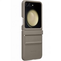 Capac protectie spate Samsung Flap Eco-Leather Case pentru Galaxy Z Flip 5, Etoupe - imagine 4