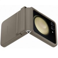 Capac protectie spate Samsung Flap Eco-Leather Case pentru Galaxy Z Flip 5, Etoupe - imagine 5
