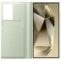 Husa Samsung Flip S-View Wallet Case pentru Galaxy S24 Ultra (S928), Light Green - imagine 4