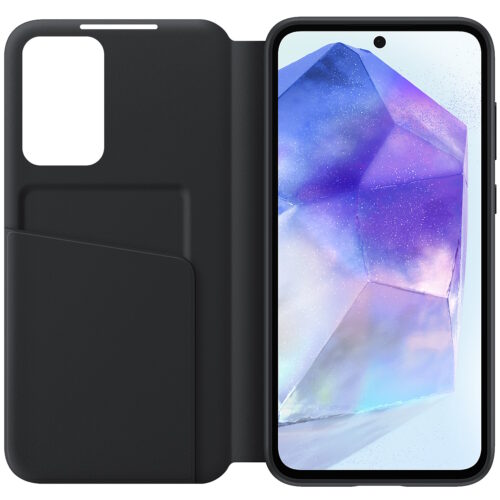 Husa Samsung Flip S-View Wallet Case pentru Galaxy A55 5G, Black - imagine 4