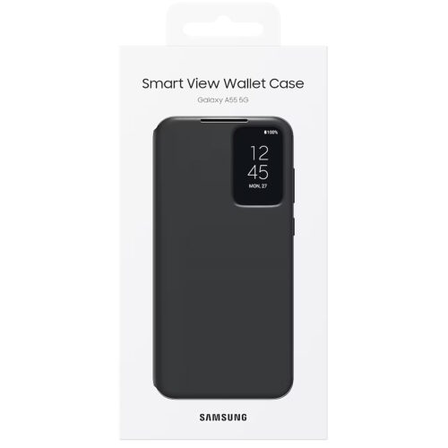 Husa Samsung Flip S-View Wallet Case pentru Galaxy A55 5G, Black - imagine 7