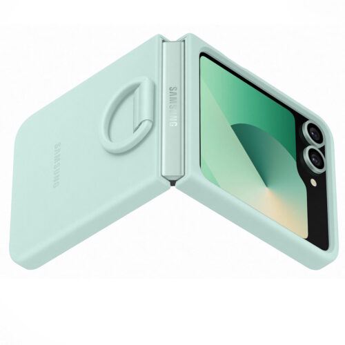 Capac protectie spate Samsung Galaxy Z Flip 6 Silicone Case, Mint - imagine 4