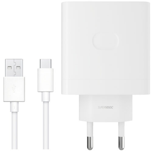 Incarcator retea OPPO 67W SuperVOOC Flash Charger, port USB Type-A, inclus cablu USB Type-C (1 m), White - imagine 4