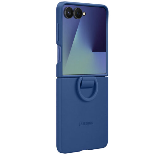 Capac protectie spate Samsung Galaxy Z Flip7 Ring Case (Silicone), Blue - imagine 5