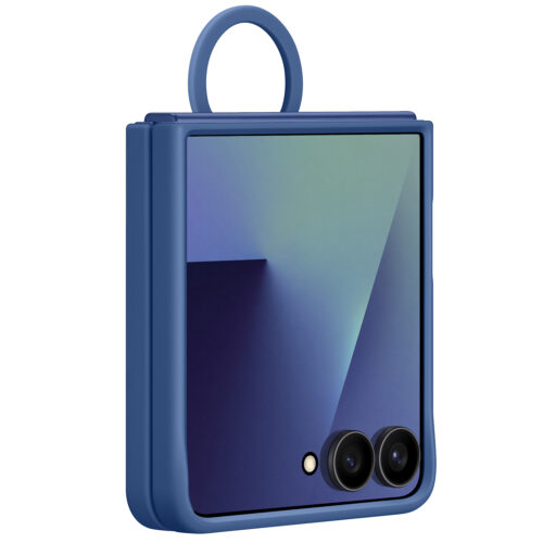 Capac protectie spate Samsung Galaxy Z Flip7 Ring Case (Silicone), Blue - imagine 4