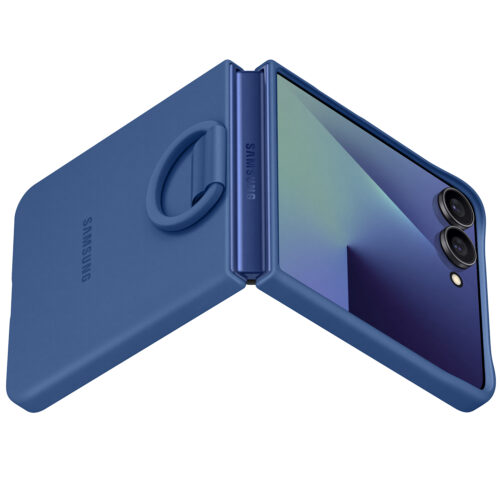 Capac protectie spate Samsung Galaxy Z Flip7 Ring Case (Silicone), Blue - imagine 6