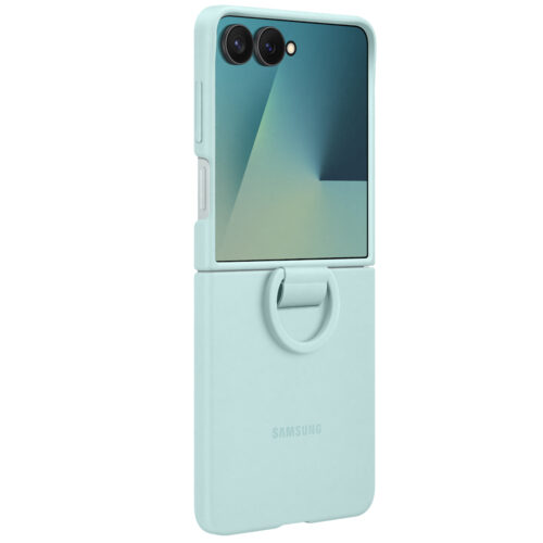 Capac protectie spate Samsung Galaxy Z Flip7 Ring Case (Silicone), Mint - imagine 6