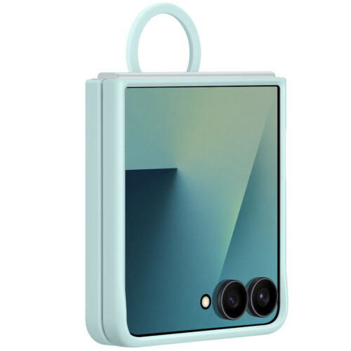 Capac protectie spate Samsung Galaxy Z Flip7 Ring Case (Silicone), Mint - imagine 4