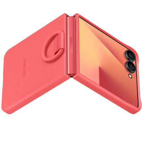 Capac protectie spate Samsung Galaxy Z Flip7 Ring Case (Silicone), Red - imagine 3