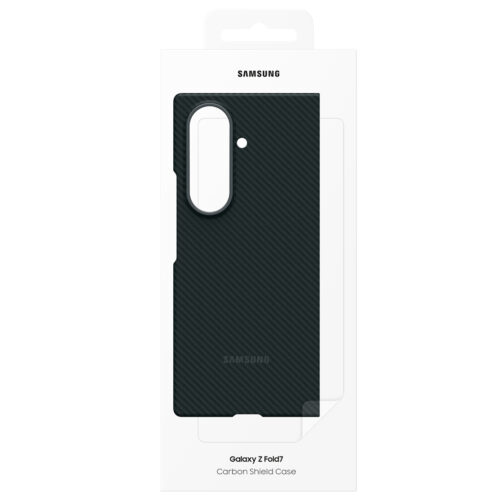 Capac protectie spate Samsung Galaxy Z Fold7 Carbon Shield Case, Black - imagine 8