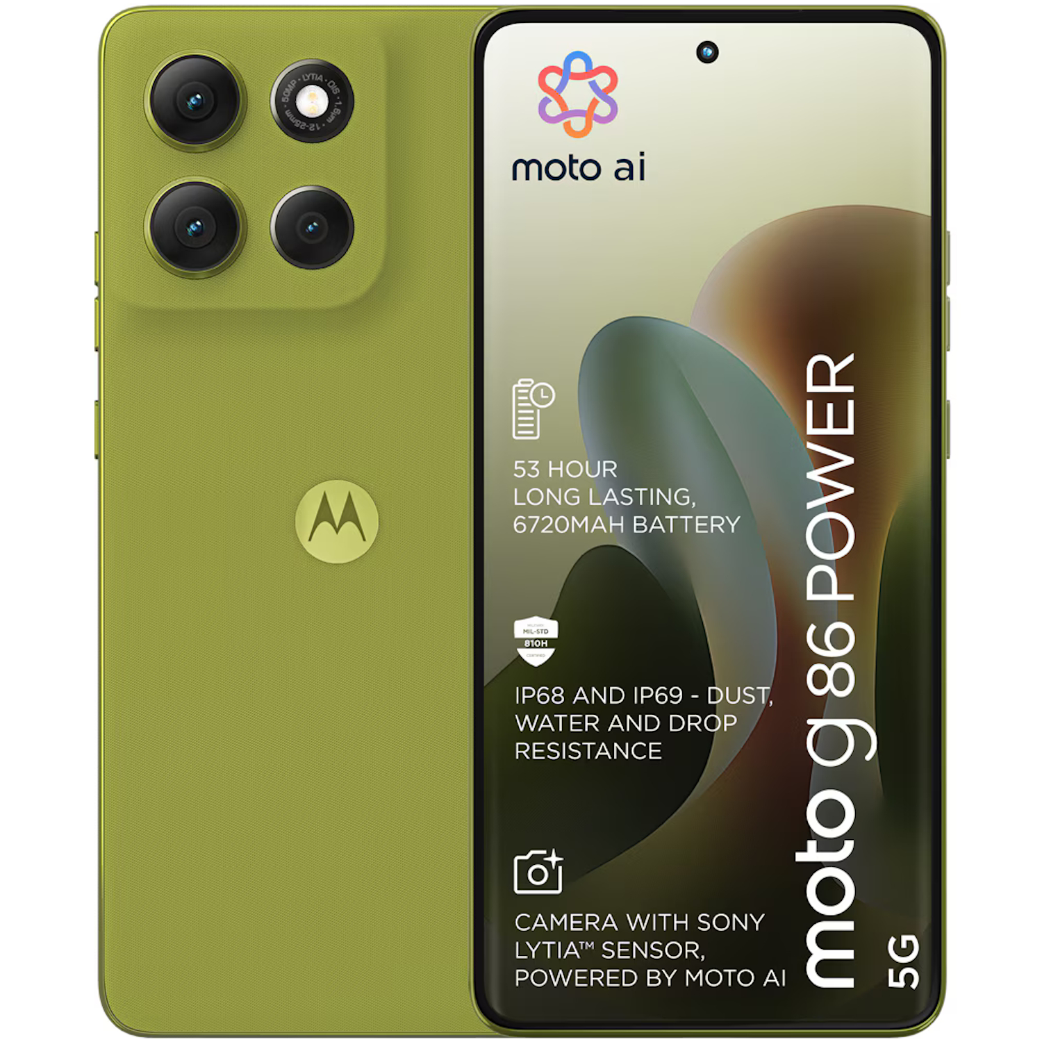 Telefon mobil Dual SIM moto g86 POWER 5G, OLED, Octa Core 2.5 GHz, 256 GB + 12 GB RAM, PANTONE Golden Cypress