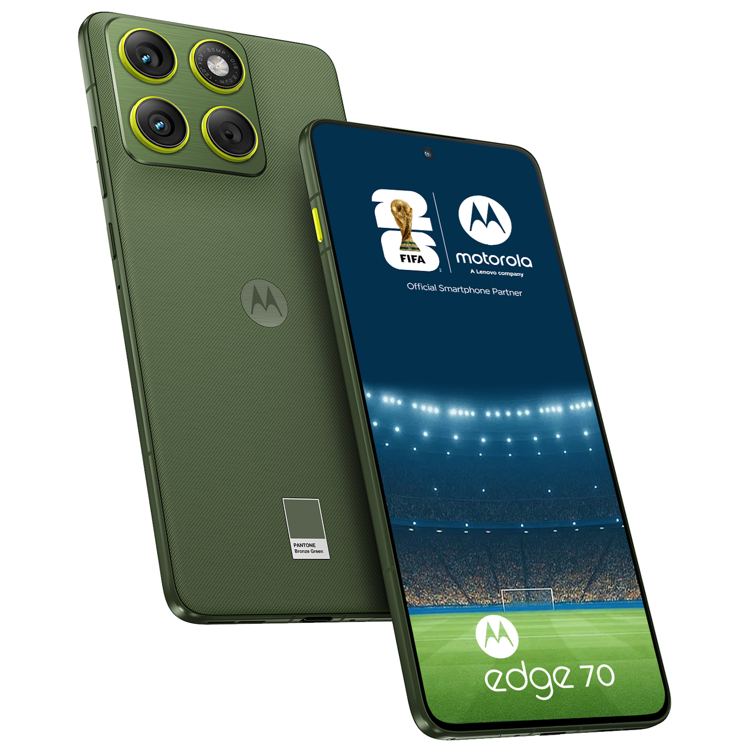 Telefon mobil Dual SIM Motorola Edge 70, 5G, Octa Core 2.8 GHz, 512 GB + 12 GB RAM, PANTONE Bronze Green