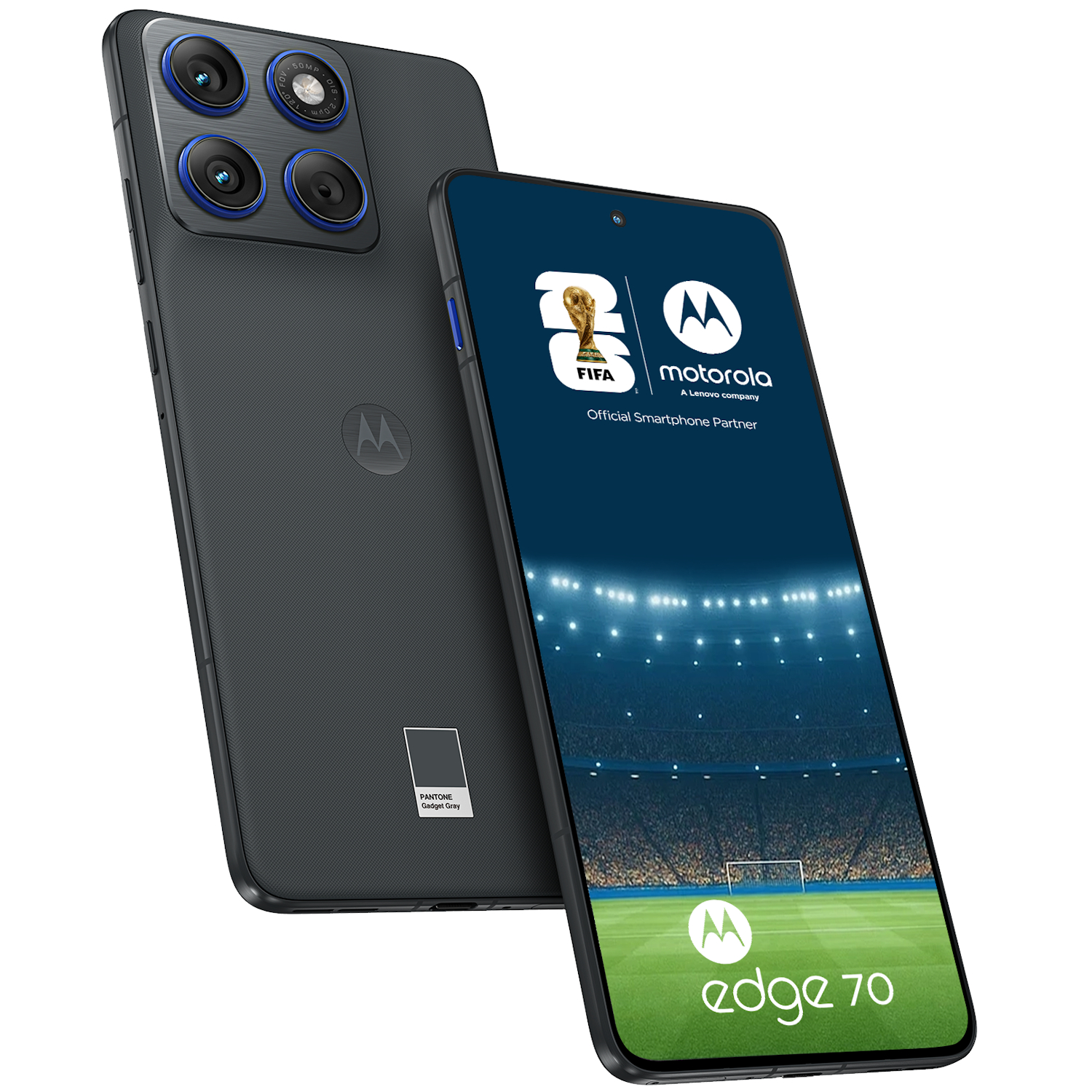 Telefon mobil Dual SIM Motorola Edge 70, 5G, Octa Core 2.8 GHz, 512 GB + 12 GB RAM, PANTONE Gadget Grey