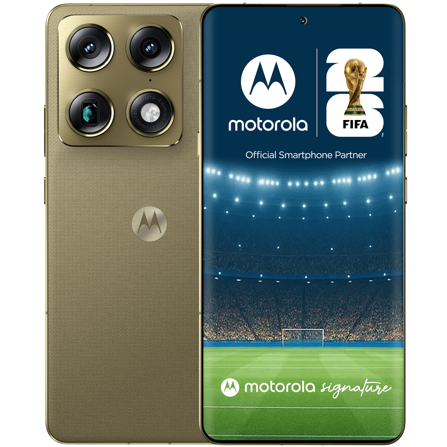 Telefon mobil Dual SIM Motorola Signature, 5G, Octa Core 3.8 GHz, 512 GB + 16 GB RAM, PANTONE Martini Olive