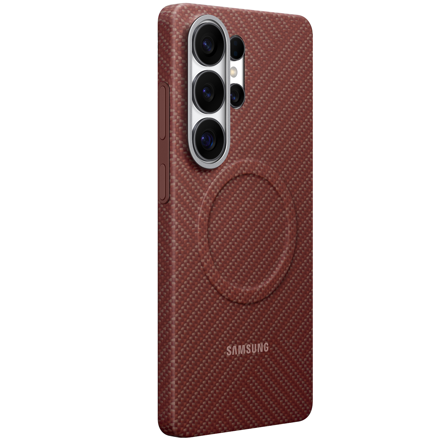 Capac protectie spate Samsung Carbon Magnet Case pentru Galaxy S26 Ultra (S948), Coral Red - imagine 3