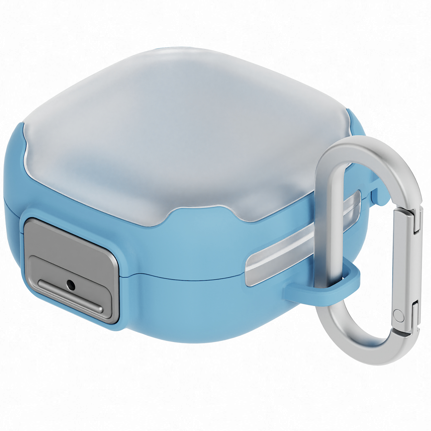 Husa de protectie Samsung Clip Case pentru Galaxy Buds 4 / Buds 4 Pro, cu carabina - Sky Blue - imagine 2