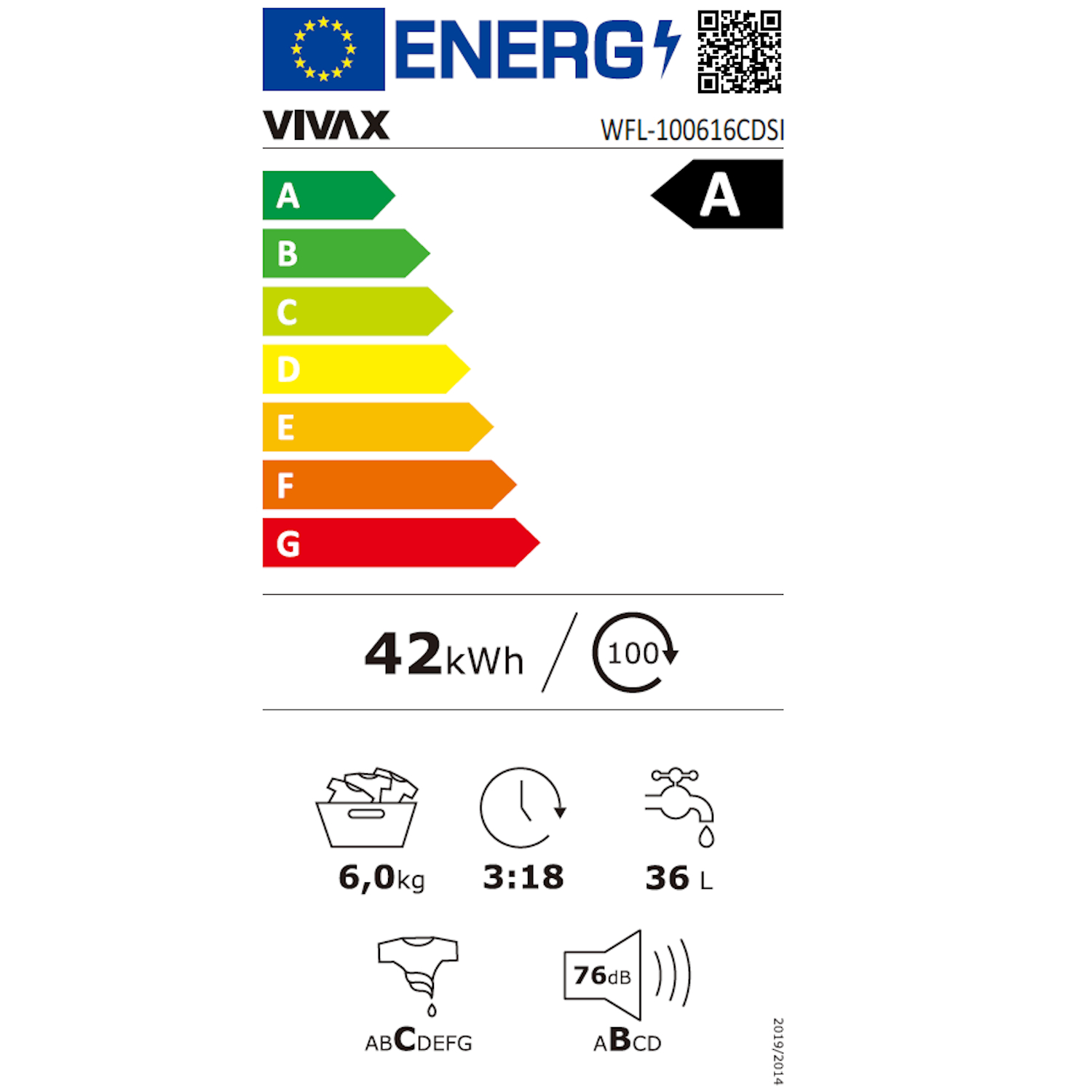 Masina de spalat rufe VIVAX WFL-100616CDSI, 6kg, 1000 RPM, Motor Inverter, Clasa A, 16 Programe, Alb - imagine 9