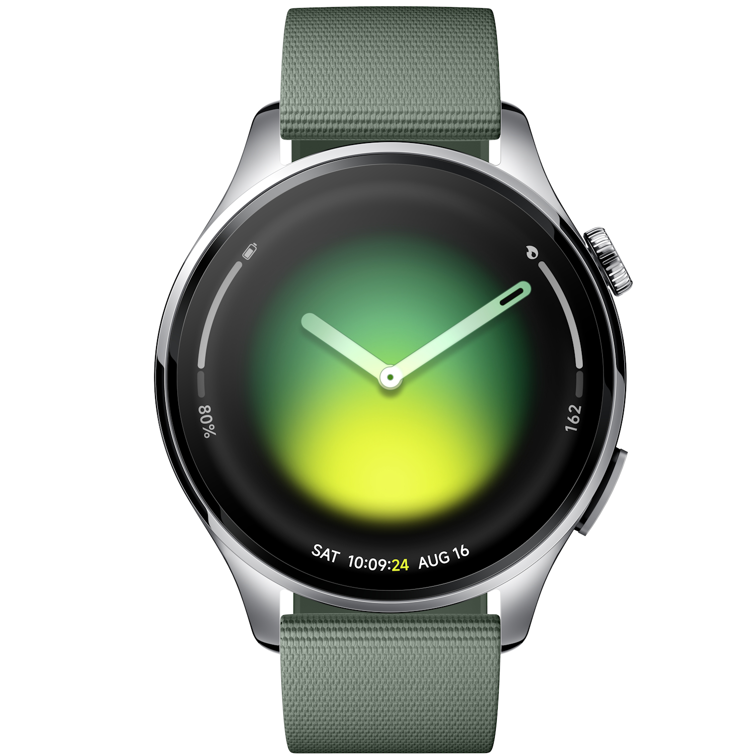 Smartwatch Xiaomi Watch 5 Silver, Bluetooth, Fluoroelastomer Band - Juniper Green - imagine 4