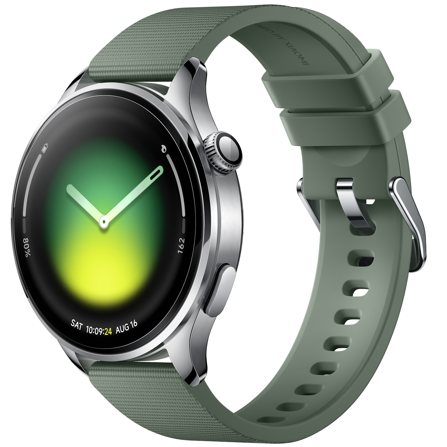 Smartwatch Xiaomi Watch 5 Silver, Bluetooth, Fluoroelastomer Band - Juniper Green