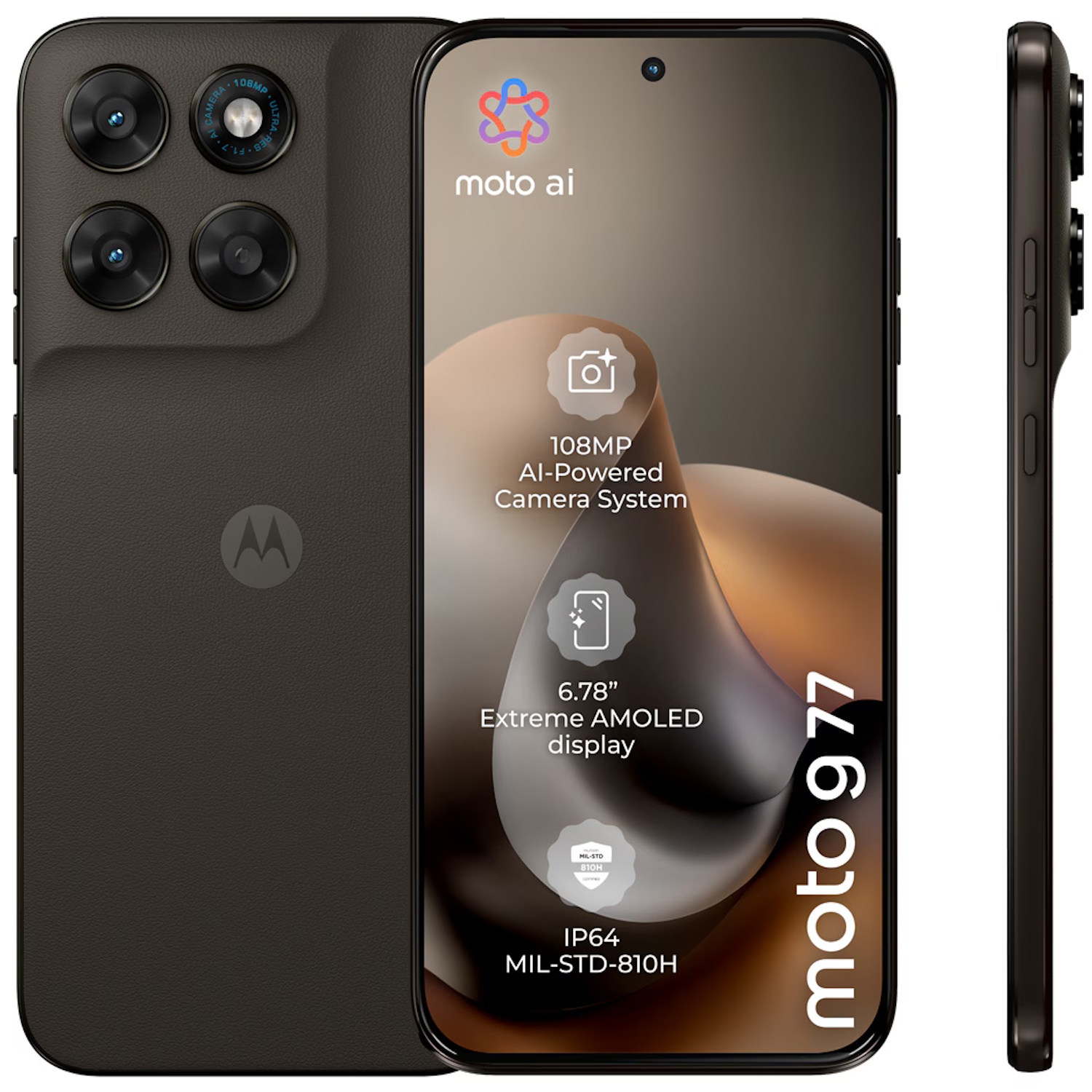 Telefon mobil Motorola moto g77 5G, eSIM, Octa Core 2.5 GHz, 256 GB + 8 GB RAM, Pantone Black Olive