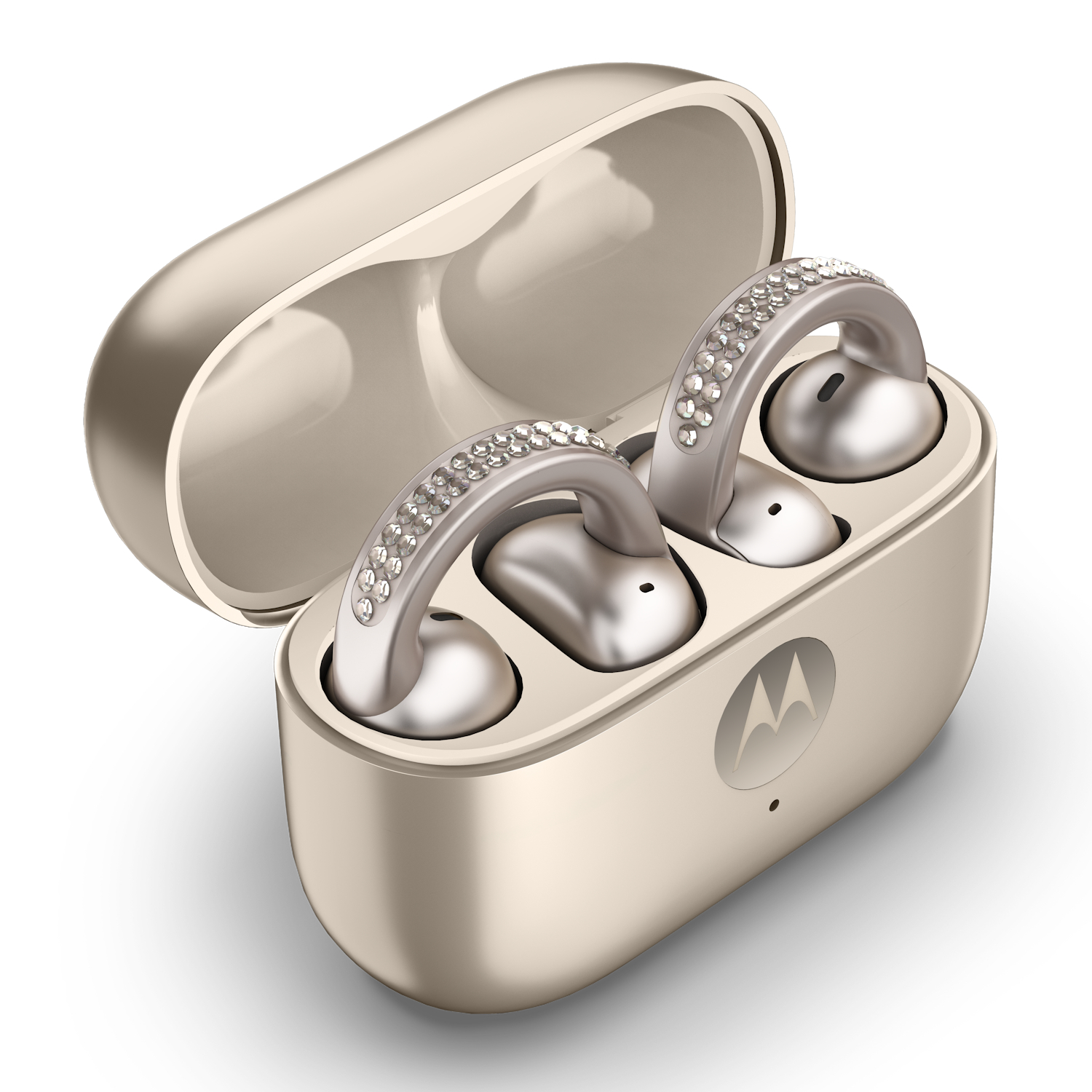 Casti Bluetooth Stereo motorola MOTO Buds Loop, True Wireless, Sound by Bose, tip “In-Ear”, French Oak, Swarovski Edition - imagine 6