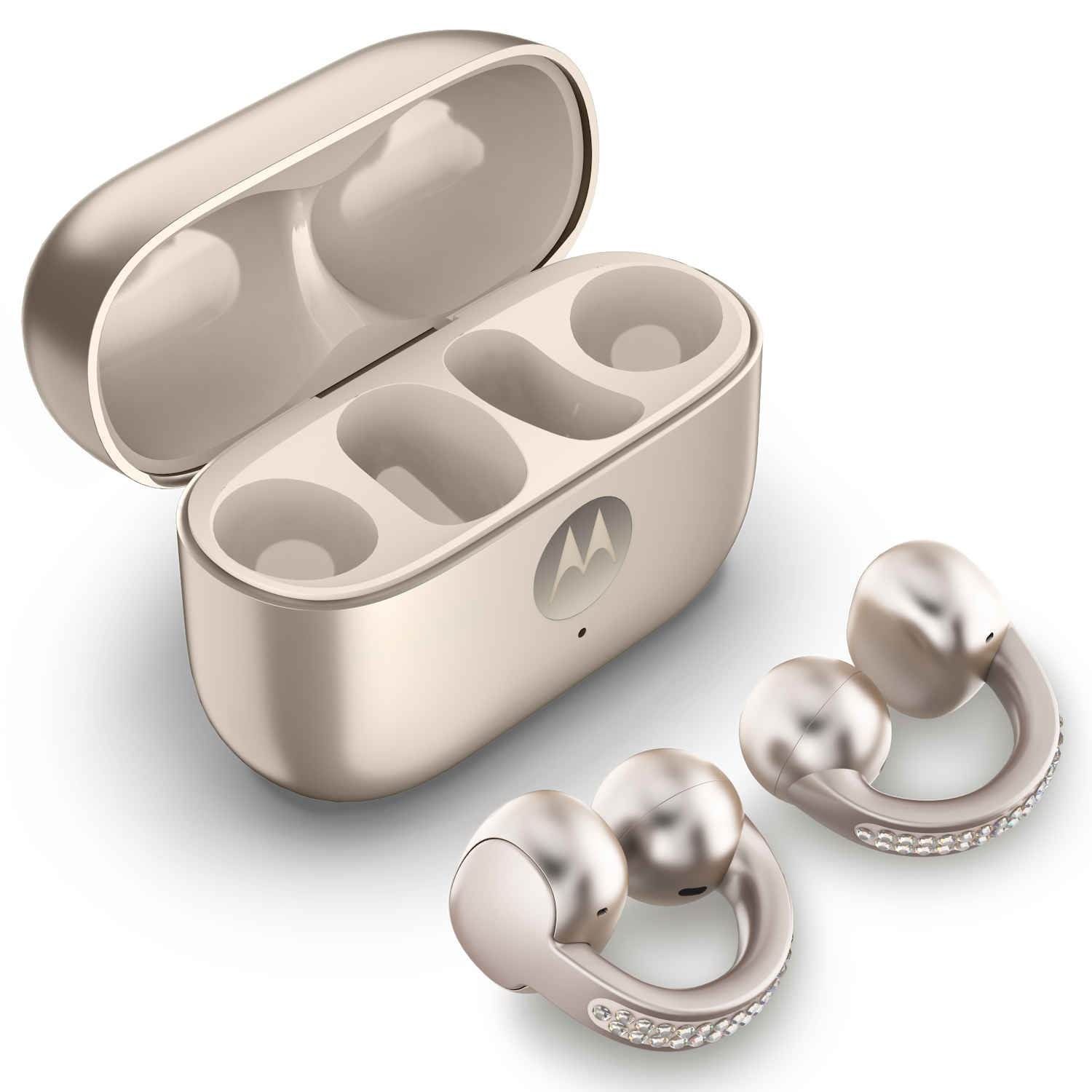 Casti Bluetooth Stereo motorola MOTO Buds Loop, True Wireless, Sound by Bose, tip “In-Ear”, French Oak, Swarovski Edition