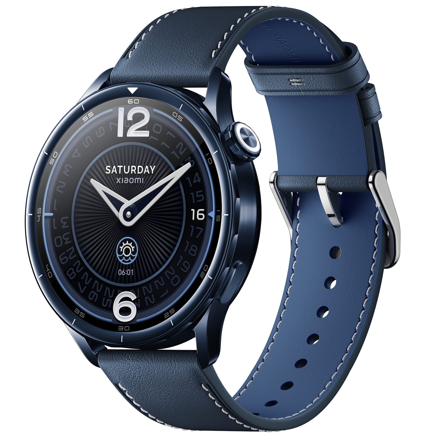 Smartwatch Xiaomi Watch S5 46mm, AMOLED 1.48", Bluetooth, GPS, Leather Strap - Ceramic Blue
