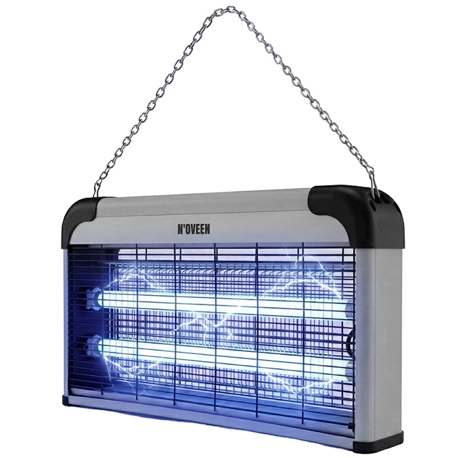 Lampa electrica anti-insecte Noveen Insect killer lamp IKN220 Economic, 2 x UVA (10 W), 1500 V, Alb Negru - imagine 6