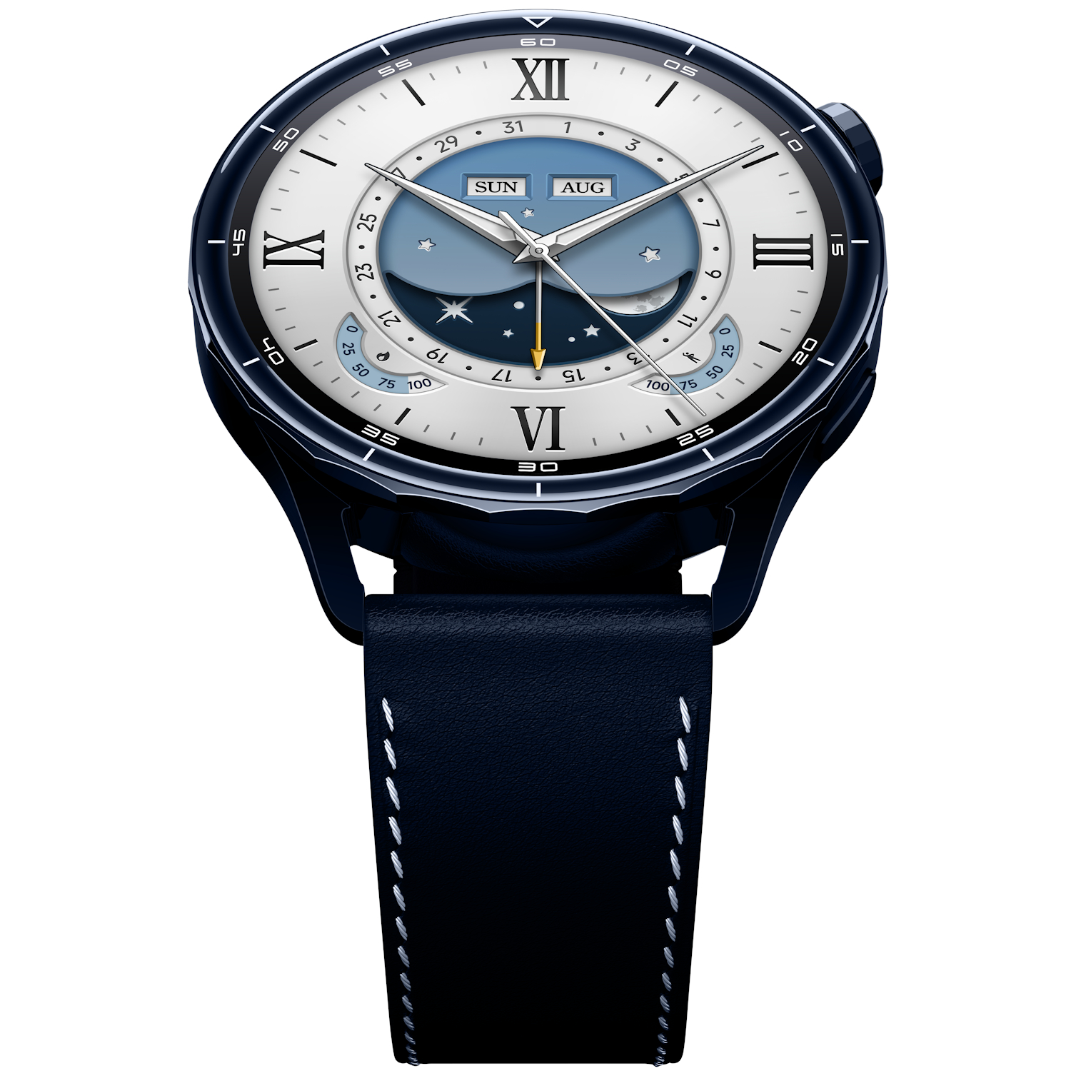 Smartwatch Xiaomi Watch S5 46mm, AMOLED 1.48", Bluetooth, GPS, Leather Strap - Ceramic Blue - imagine 5